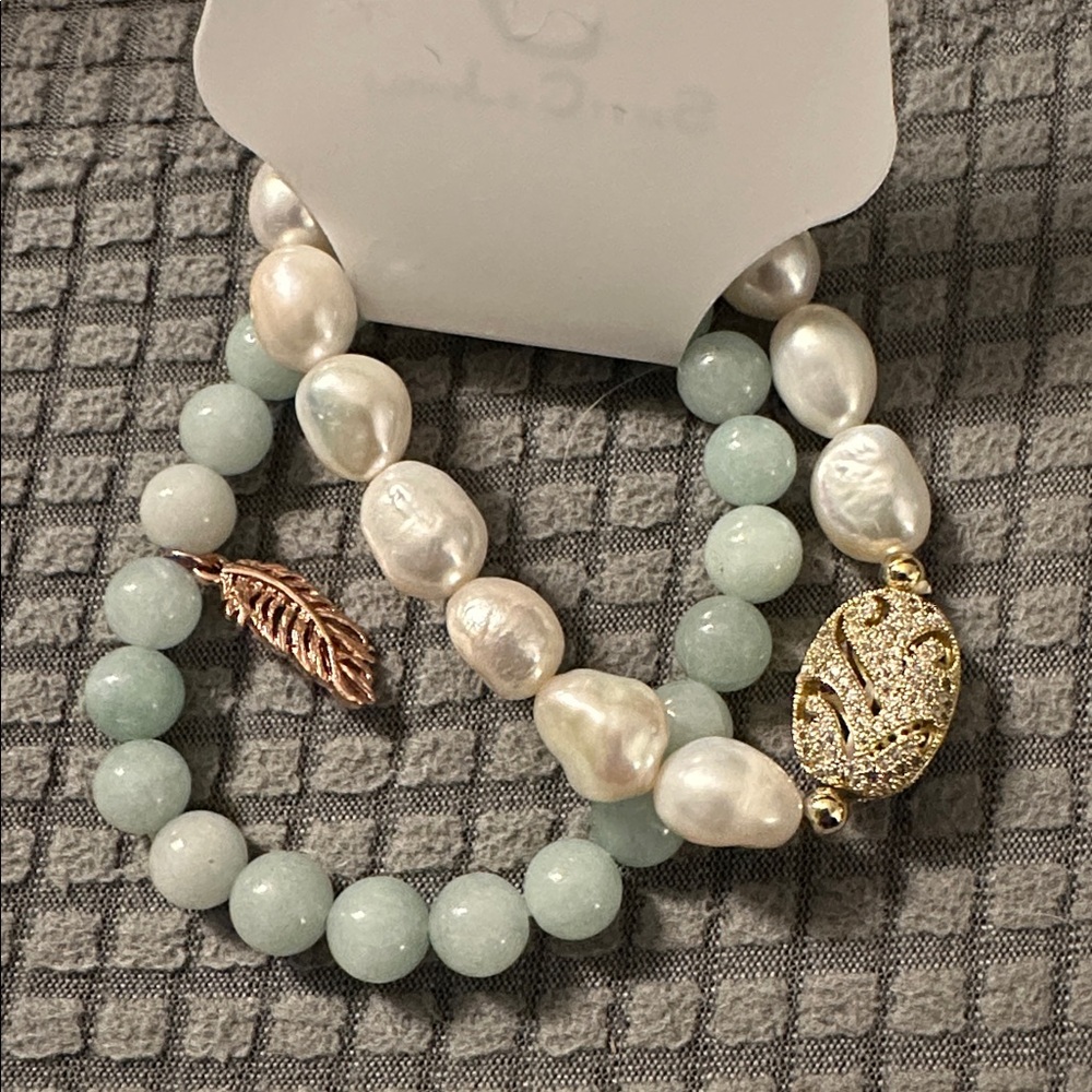 Savvy Cie Pearl and Bead Bracelet